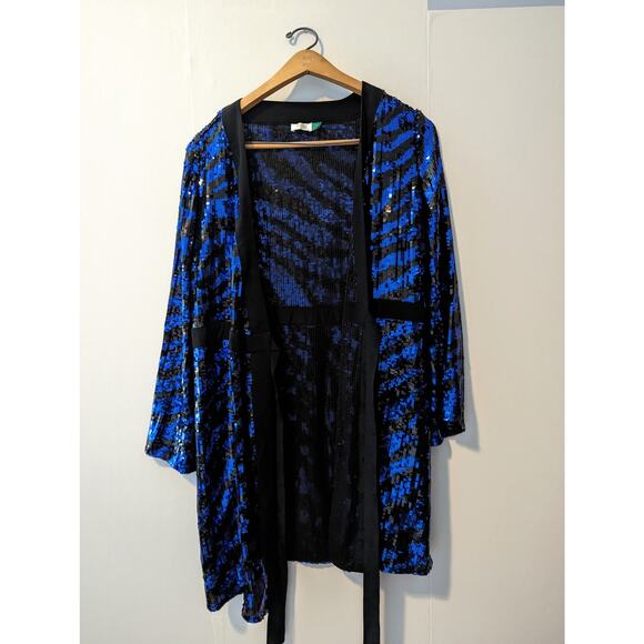 RIXO London Maria Tiger Sequin Chiffon Wrap Dress Size M - Picture 7 of 10
